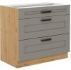 Kuchyňská linka LUNA - Claygrey / Artisan - 80 šuplíky (80 D 3S)