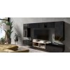 Obývací stěna CALABRINI XVII - Černá / Černá lesk