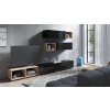 Obývací stěna CALABRINI XIX - Černá / Černá lesk / Dub Artisan