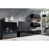 Obývací stěna CALABRINI XXII - Černá / Černá lesk / Dub Artisan
