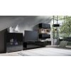 Obývací stěna CALABRINI XXII - Černá / Černá lesk / Dub Artisan