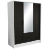 Šatní skříň se zrcadlem NOREL - Bílá / Černá - 150cm