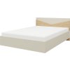 Čalouněná postel ATSON - Dub / Starobéžová - 145 cm