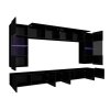 Obývací stěna CALABRINI I - černá / černá lesk