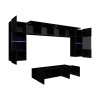 Obývací stěna CALABRINI II - černá / černá lesk