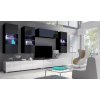Obývací stěna CALABRINI VI - černá / bílá lesk