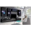 Obývací stěna CALABRINI VI - černá / černá lesk