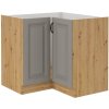 Kuchyňská linka STILO - Claygrey MAT / Artisan - 90/90 DN dolní roh (90x90 DN 1F)