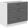 kuchyňská linka STILO - DUSTGREY MAT / Bílá - 80 šuplíky (80 D 3S)