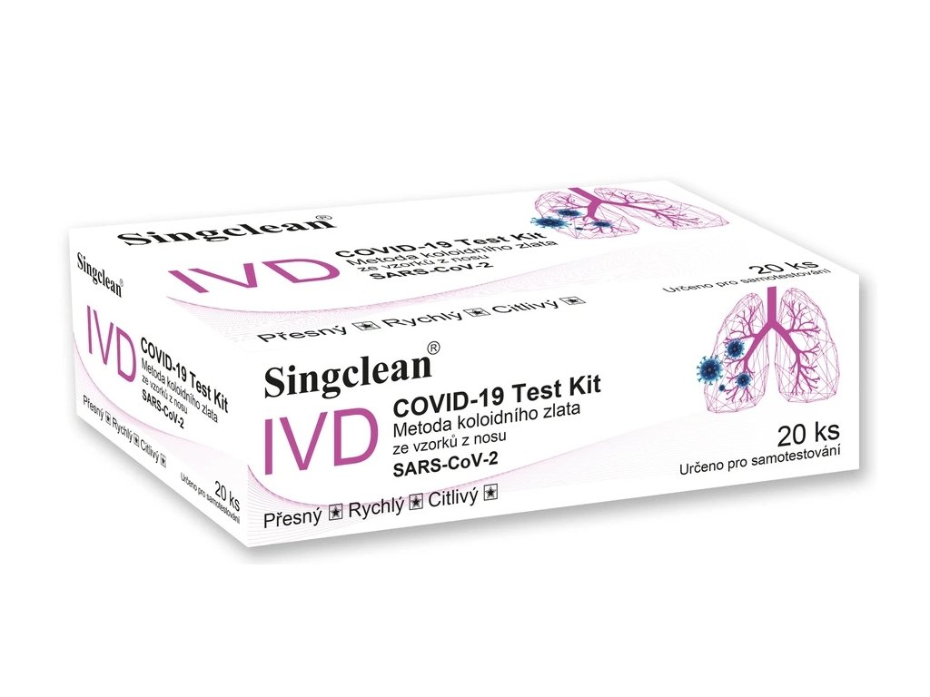 100ks Antigenní výtěrový test z přední části nosu SINGCLEAN (25,90 Kč)