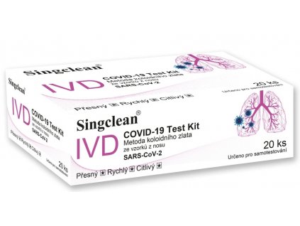 20ks Antigenní výtěrový test z přední části nosu SINGCLEAN (28,90 Kč)