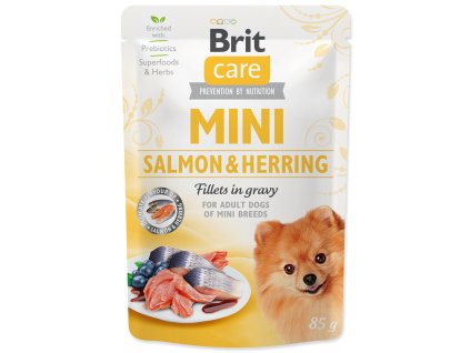 BRIT Care Mini Salmon & Herring sterilised fillets in gravy 85 g