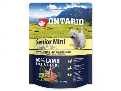 3085 3427 ontario senior mini lamb rice 0 75 kg