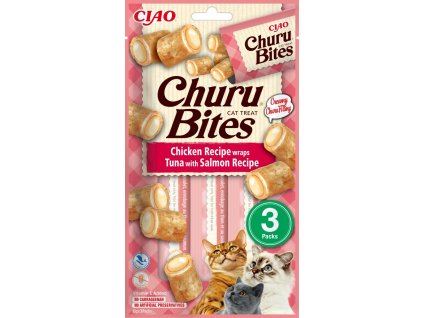 Churu Cat Bites Chicken wraps&Tuna Salmon Purée 3x10 g