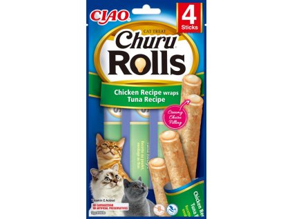 Churu Cat Rolls Chicken wraps&Tuna cream 4x10 g