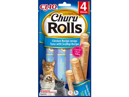 Churu Cat Rolls Chicken wraps&Tuna+Scallop 4x10 g
