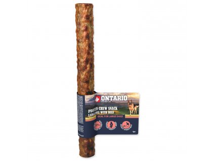 ONTARIO Protein žvýkací pamlsek velká rolka s hovězím 25,4cm