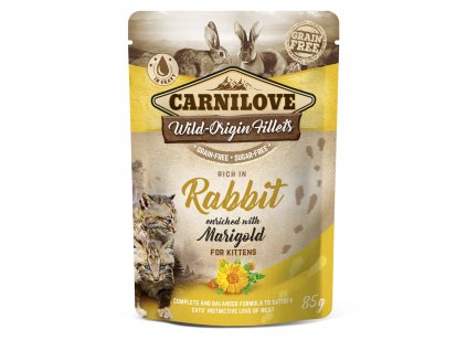 Carnilove Cat Pouch Kitten Rabbit & Marigold 85 g