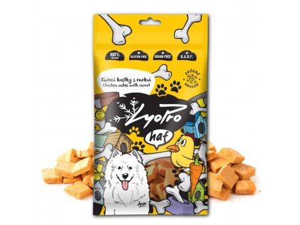 Lyopro DOG mrazem sušené Kuřecí kostky s mrkví 50 g