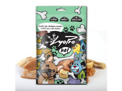 Lyopro DOG sušené Králičí uši s kuřecím masem 70 g