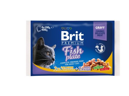 Brit Premium Cat kapsa Fish Plate 4x100g