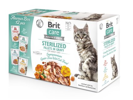 Brit Care Cat Fillets in Gravy Steril. Flavour Box 12x85g