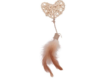 Hračka kočka ETHICAT RATTAN srdce