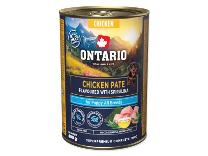 Ontario Puppy kuřecí pate s příchutí spiruliny