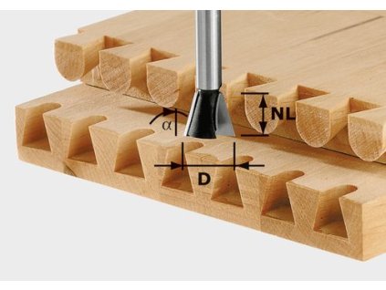 Fréza na rybinové spoje HW S8 D16/13,5/15° FESTOOL