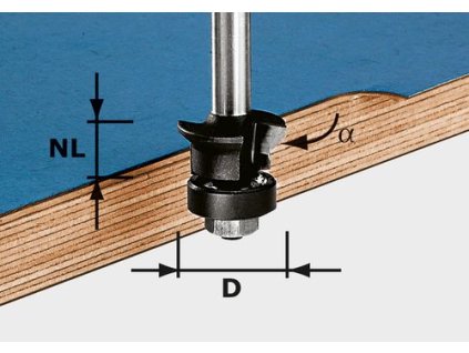 Fazetovacia lícovacia fréza HW S8 D24/0° +45° FESTOOL