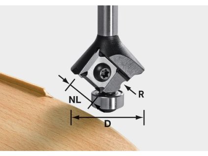 Obojstranný nôž pre zaobľovaciu frézu S8 HW R1 D28 KL12,7 MFK FESTOOL