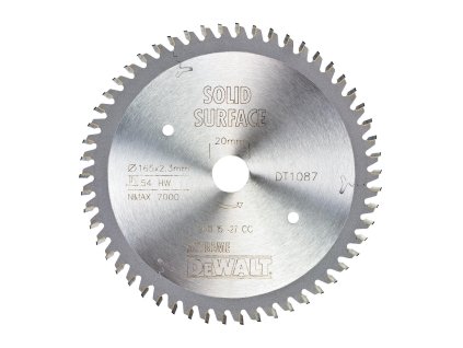 KOTÚČ PIL. PRE PONORNÚ PÍLU 165x20 54z CORIAN DEWALT DT1087