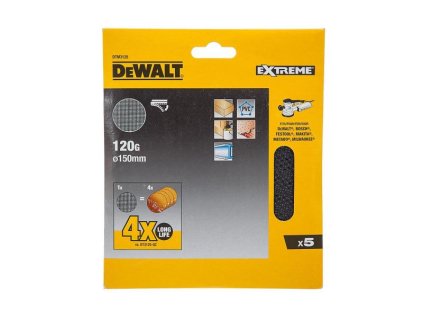 Sieťovina brúsna o150mm P120 suchý zips 5ks D26410/DW443 DEWALT DTM3125