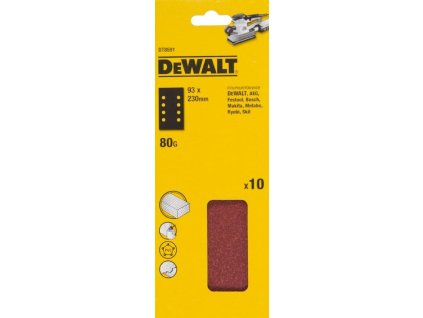 Papier brúsny 93x230mm P80 8 dier 10ks D26422 DEWALT DT8591