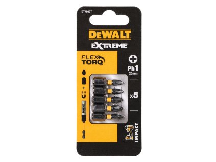 Nástavce pre rázové uťahovače 25mm PH1 (5ks) DEWALT DT7993T
