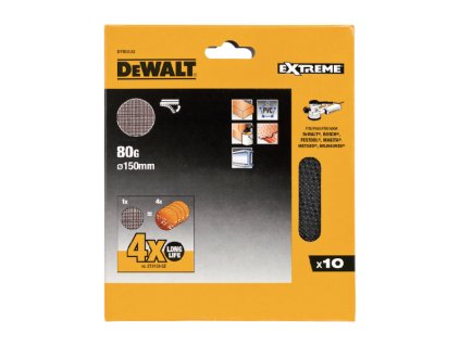 Sieťovina brúsna o150mm P80 suchý zips 10ks D26410/DW443 DEWALT DTM3133