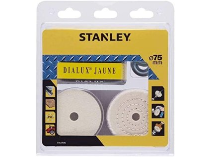 Kotúč do vŕtačky, plstený lešiaci + vrst.bavl. leštiaci kotúč pr.75mm + upin hr. so stopkou, 3ks FATMAX