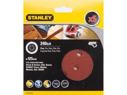 Papier brúsny na excen. brúsku, dierovaný, pr.125mm ,P240, 5ks, suchý zips FATMAX STA32182