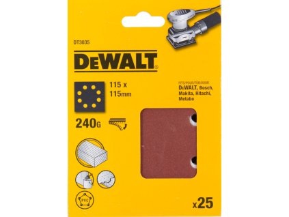 Papier brúsny 115x115mm P240 dierovaný suchý zips 25ks D26441/DWE6411 DEWALT DT3035