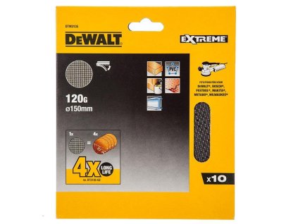 Sieťovina brúsna o150mm P120 suchý zips 10ks D26410/DW443 DEWALT DTM3135