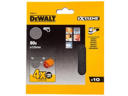 Sieťovina brúsna o125mm P80 suchý zips 10ks DWE6423/DCW210/D26453 DEWALT DTM3113
