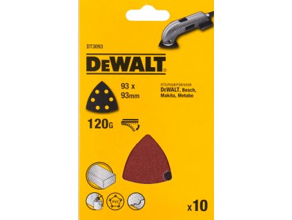 Papier brúsny 93x93mm P120 dierovaný suchý zips 10ks delta DWE315/DWS355/DWS356 DEWALT DT3093