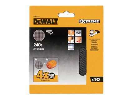 Sieťovina brúsna o125mm P240 suchý zips 10ks DWE6423/DCW210/D26453 DEWALT DTM3117