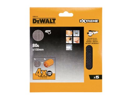 Sieťovina brúsna o150mm P80 suchý zips 5ks D26410/DW443 DEWALT DTM3123