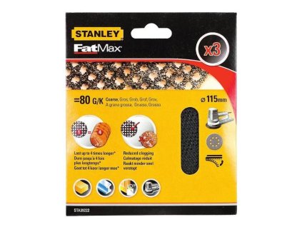 Mriežka brúsna na excent.brúsku, pr.115mm P80, suchý zips, 3ks FATMAX STA39222