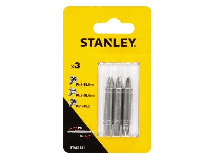 Bit skrutkovací obojstranný, sada 3ks, PH1-PL5, PH2-PL6, PZ1-PZ2 x 48mm FATMAX STA61381