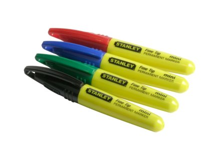 Popisovač permanentný mini jemný hrot štyri farby (72ks v kontajneri) STANLEY 1-47-329