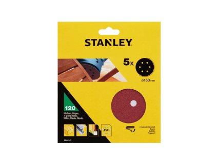 Papier brúsny na excen. brúsku, dierovaný, pr.150mm, P120, 5ks, suchý zips FATMAX STA32347