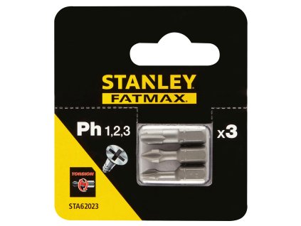 Bit skrutkovací torzný PH1-2-3 x 25mm, sada 3 díly FATMAX