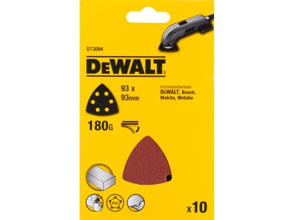 Papier brúsny 93x93mm P180 dierovaný suchý zips 10ks delta DWE315/DWS355/DWS356 DEWALT DT3094